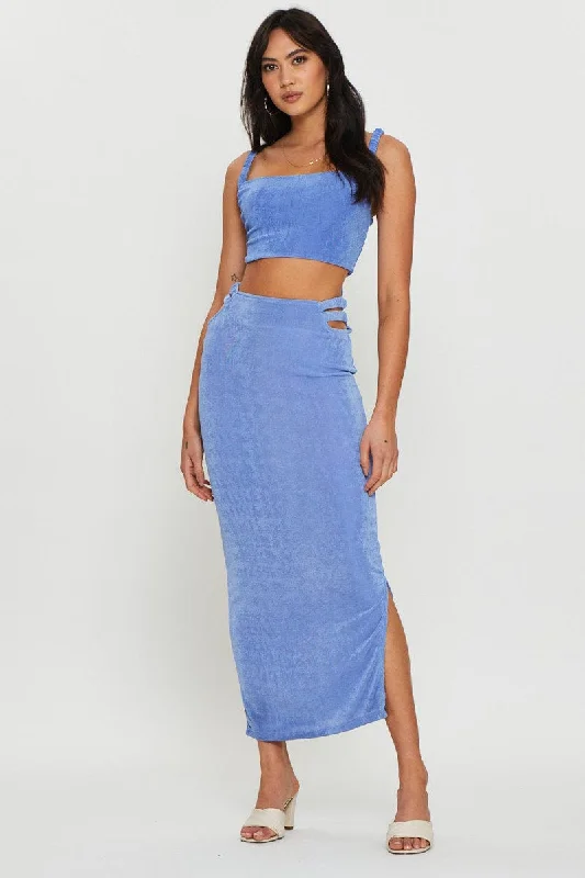 Purple Maxi Skirt Side Split