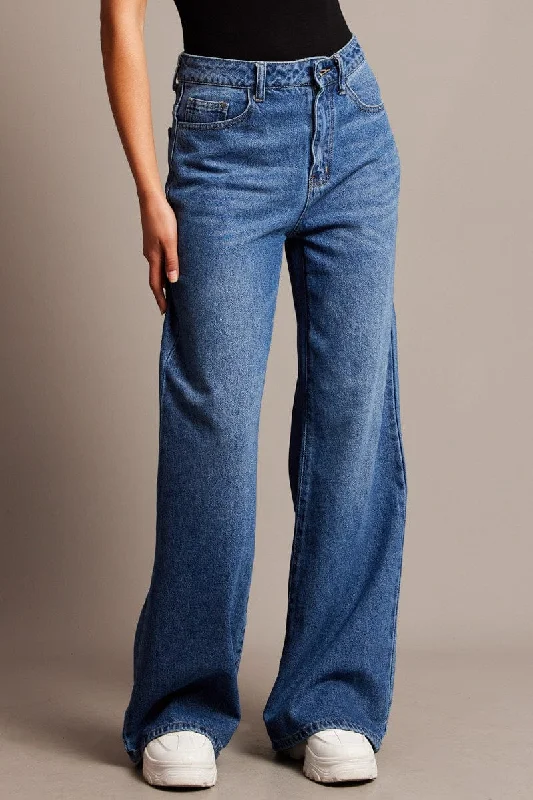 Denim Wide Leg Jean High Rise