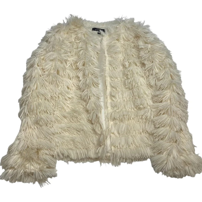 Jacket Faux Fur & Sherpa By Blue Blush In Cream, Size: S