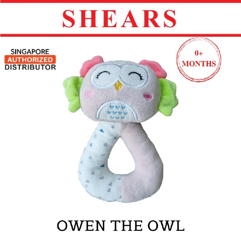 Shears Baby Toy Toddler Ring Rattle Savanna Series Owen the Owl