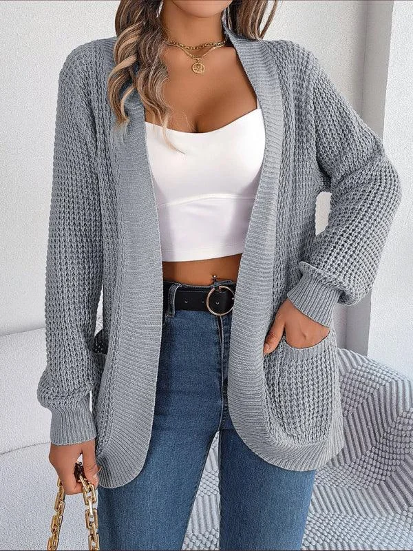 Casual Pocket Women Knitted Cardigan Sweater